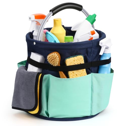 BUVE 17L Cleaning Supply Caddy with Handle – Collapsible Organizer Blue