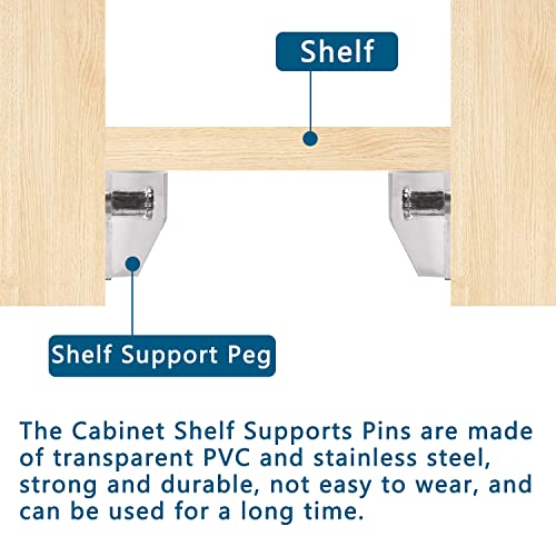 Sazoemao 5mm Clear Plastic Shelf Support Pegs - Set of 20, Durable Cabinet Shelf Pins for Kitchen and Furniture