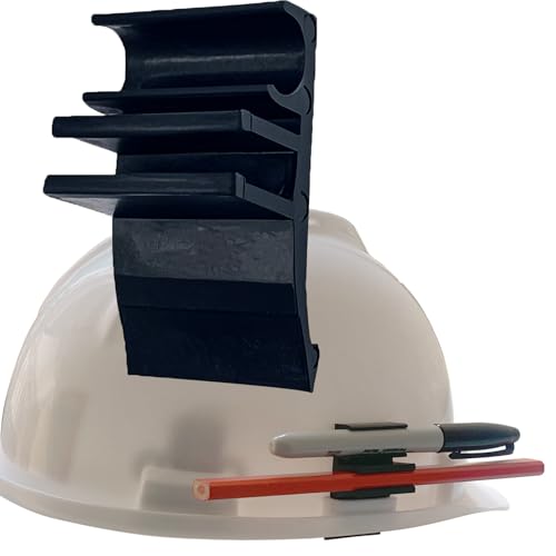 Hard Hat Accessory Clip - Injection-Molded PETG Pencil & Marker Holder, Elastic Slot Fits Milwaukee Markers, Heat-Resistant