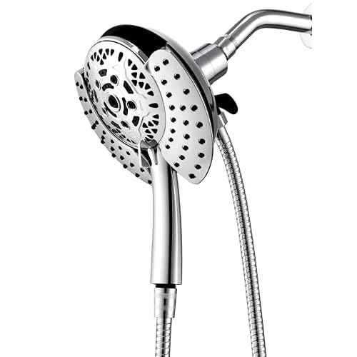 Shower Head with Handheld High Pressure: INAVAMZ Hand Held Shower Head & Rain Shower Head 2-IN-1 Shower Head with 59" Rotatable Stainless Steel Hose, Shower Trim Systems