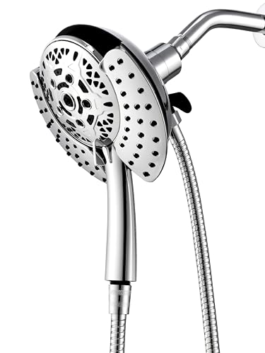 INAVAMZ 2-in-1 High Pressure Shower Head with Handheld, Silver, 1.8 GPM