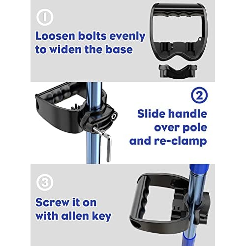 Garden Shovel Handle Attachment, Labor Saving Tool Grip for Back Saver, Work with Garden Shovels, Snow Shovels, Rakes, D Grip Ergonomic Handle Replacement, Black