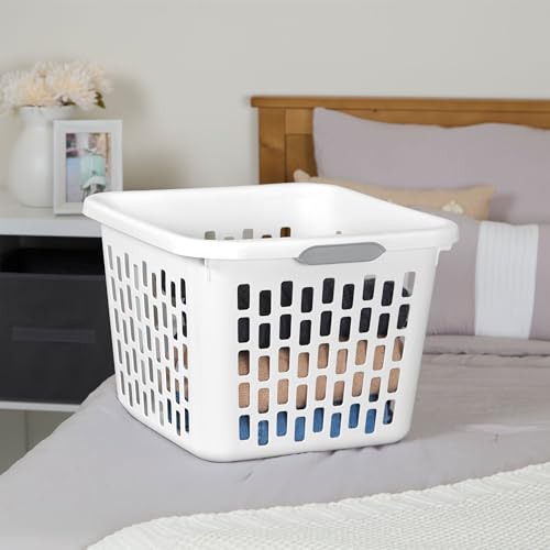 Sterilite 1.5 Bushel Square Laundry Basket - 6 Pack, White, 19.25 x 18.5 x 13.5 in