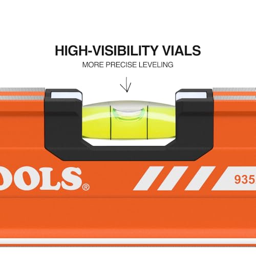 Klein Tools 93524MAG Magnetic Box Level, 24-Inch - 0.029° Vials, Top-View Readout