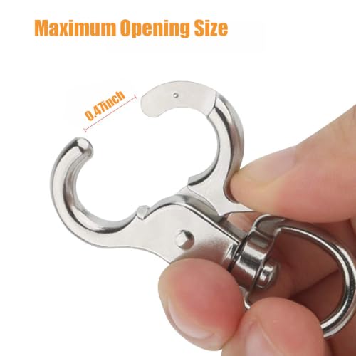 Silver Trigger Snap Hooks 10PCS Heavy Duty Swivel Metal Clasps for Bird Cage Keys