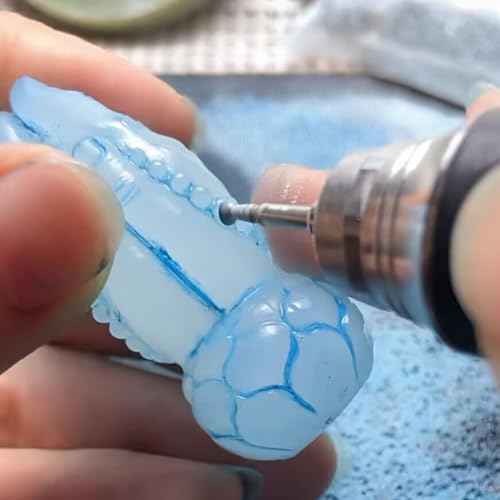 Luo ke 12 Pcs Bowl Shape Diamond Burr Set, 3/32'' Shank Stone Carving Sets Diamond Concave Burr Wire Rounder Bits Fits for Rotary Tools