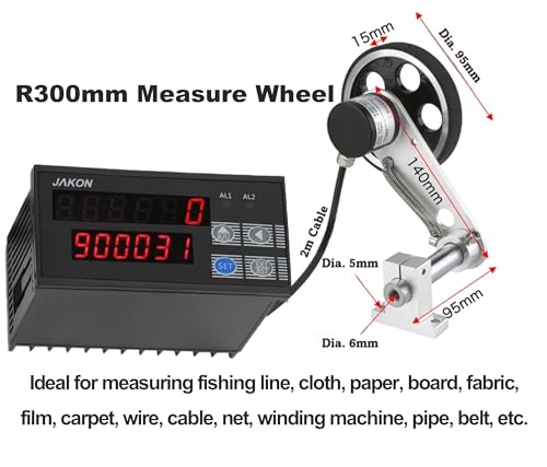 Digital Length Counter Wheel 0-999999 ft/in/m/yard with Dual Relay Outputs