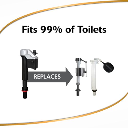 Korky QuietFILL Platinum Toilet Fill Valve - Universal Fits 99% of Toilets, Easy Install