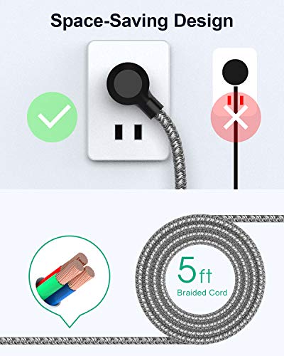 Mifaso 5ft Braided Power Strip Surge Protector with 6 Outlets & 4 USB Ports