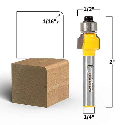YONICO Roundover Router Bits Edge Forming 1/16-Inch Radius 1/4-Inch Shank 13059q