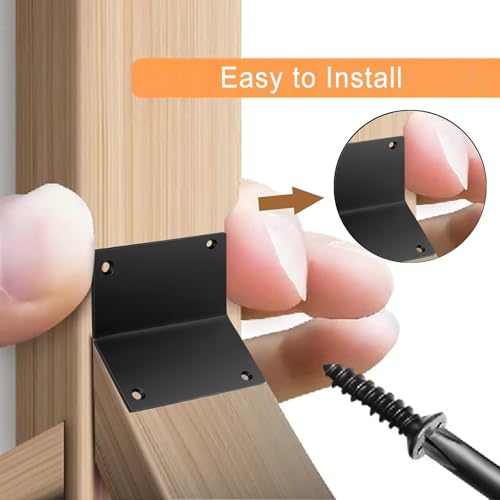 IronArtistry Heavy Duty Black 2.76 Inch L-Shaped Corner Brackets with Screws - 8 Pack for Furniture & Woodworking