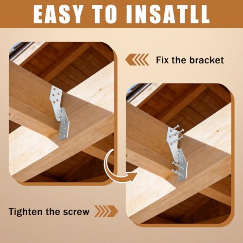 Heavy-Duty Hurricane Tie Brackets - 80 Pack Rafter & Joist Reinforcement