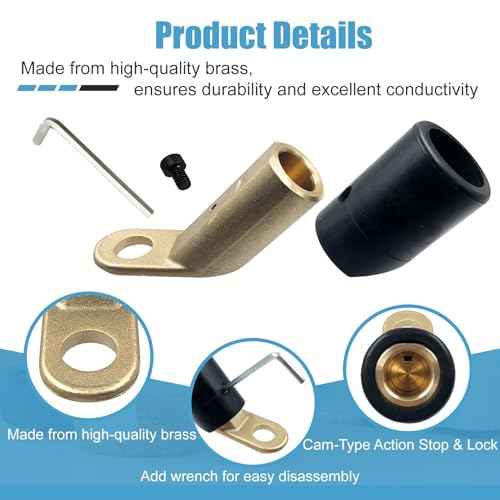 2PCS CT-40FA Welding Terminal Connector, Welding Lug Connector Adapter, for Lenco Style LC-40 LC-40HD Male Leads Connectors, 17/32" Stud Hole, Angle 45¡Æ, 08030