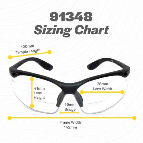 Calabria 91348 3 Pack Bulk Bifocal Reading Safety Glasses Readers +2.00 Yellow Men Women Wrap Around Eye Protection Anti Fog