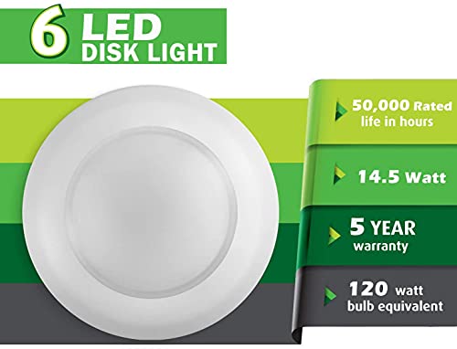 Lunabode 7.5 Inch Bright White LED Disc Light - 5000K Surface Mount Ceiling Fixture
