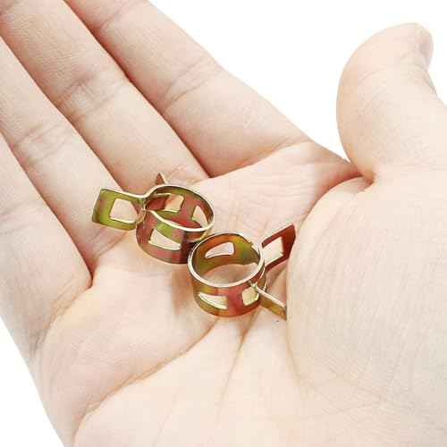 50Pcs Spring Band Clips 1/2" 12mm Air Hose Tube Water Pipe Fuel Hose Line Vacuum Hose Clamp, Fit 12.5-13mm OD (Metallic)