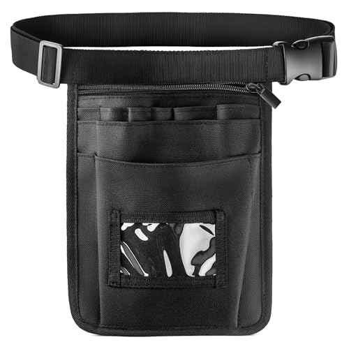 Small Server Apron ? Waitress Apron with Pockets, Adjustable Belt Utility Waist Bag for Restaurant, Caf?, Catering