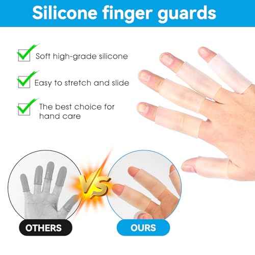 20 Pcs Finger Sleeves Protectors Silicone Finger Sleeve Gel Finger Sleeve Protectors Finger Covers Cushions and Protects Rubber Finger Shields Provide Relief forCracked Finger