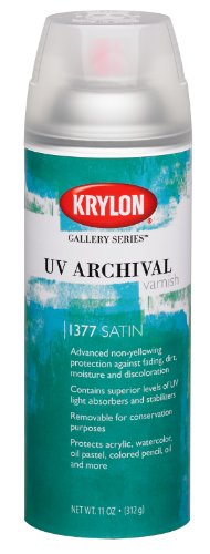 Krylon Gallery Series UV Archival Satin Varnish Spray 11oz - USA Made