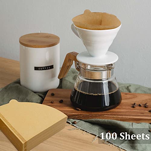 Natural Cone Coffee Filters Size 02, 100 Count, Unbleached 1-4 Cups – Revelook, V02