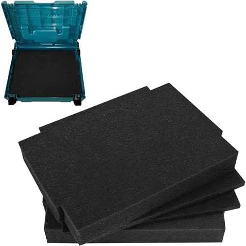 T-02571 Fit for Makita Customizable Foam Insert for Interlocking Cases - 4pcs, 2 Sizes, 2" Pre-Scraped & 1/2 Foam Bases