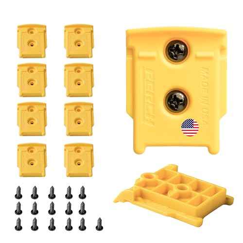 PERCH 9 Pack Tool Holder Wall Mount for DeWalt 20v/60v Cordless Tools - Snap Fit Drill Hanger With 18 Screws - Easy to Install, Screw in and Lock