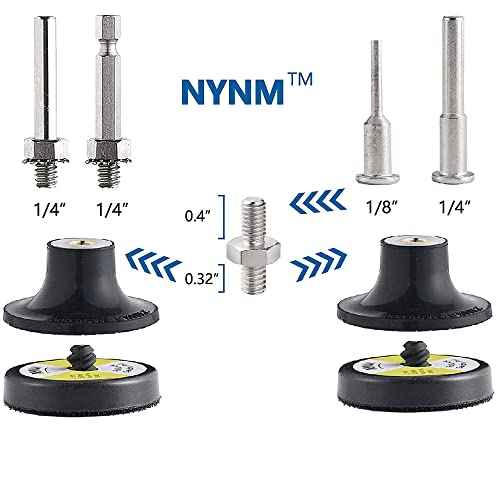 9 Pack 2 Inch Versatile Die Grinder Attachment Kit Roll Lock Pad Holders, with 1/8"and 1/4" Shanks Die Grinder Accessories Suitable for Drill Grinder Rotary Tools