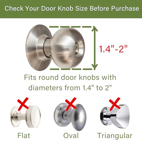 Heart of Tafiti 4-Pack Child Proof Door Knob Covers for Toddlers, Easy Snap-In White Safety Guards