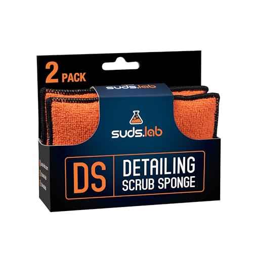 Suds Lab DS Microfiber Detailing Scrub Pad 2 Pack - Car Interior Cleaning & Detailing Microfiber Scrub Pads - Safe On Leather, Vinyl, Plastic, Etc.