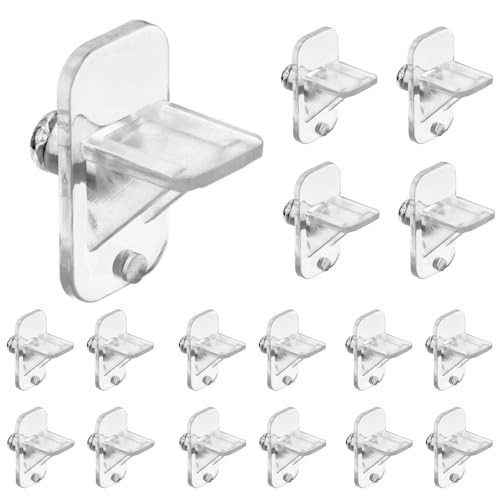 Laoha 1 Inch x 0.5 Inch x 1/4 Inch Plastic Shelf Pegs, 20PCS Support & Clips for Cabinets & Bookcases