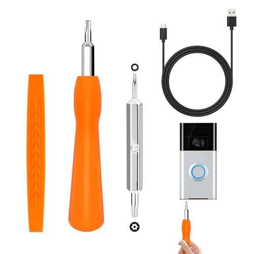 Ring Doorbell Screwdriver for ALL Models Ring Video Doorbell 4-in-1 Doorbell Maintenance Kit-Orange