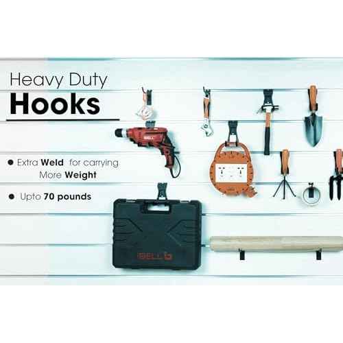 FELLER Slatwall Hooks Heavy Duty - Premium 20 Pack for Proslat & Slatwall Accessories - Durable Double & Single Slat Wall Hooks with 4X Toughness and Rubber Grip