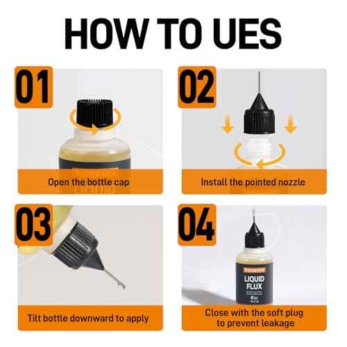 TOWOT Liquid Solder Flux, 30ml No-Clean Soldering Flux for Electronics, Lead-Free & Anti-Corrosion, High Purity Rosin Solder Flux for PCB, Copper, Silver