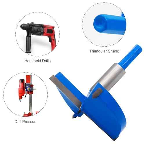 Forstner Drill Bit 1-1/2 Inch / 38mm Tungsten Carbide Wood Hole Saw Auger Opener Round Handle 1.5" Woodworking Hinge Hole Drilling Boring Bit Cutter for Pressed Board Plastic Wood