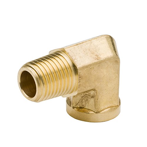Legines 1/4 Inch Brass Street 90 Degree Elbow Pack of 2 - NPT Male to Female Fittings