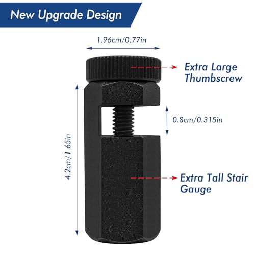 ViewReal Premium Tall Stair Gauges for Framing Square - Anodized Aluminum, Anti-Slip, Includes Holder & Keychain