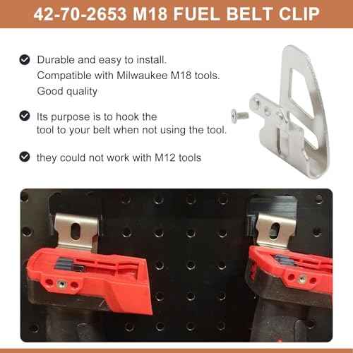 6 Pack 42-70-2653 M18 Fuel Belt Clip/Hook for Work Tool 2604-20, 2604-22, 2604-22CT, 2797-22