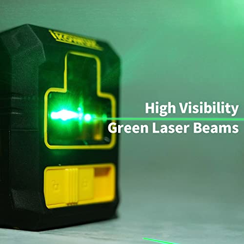 Laser Level, IKOVWUK 100FT Accurate Green Cross Line Laser Level Self-Leveling with Magnetic Bracket for Picture Hanging Home Decoration, Battery & Carrying Bag Included