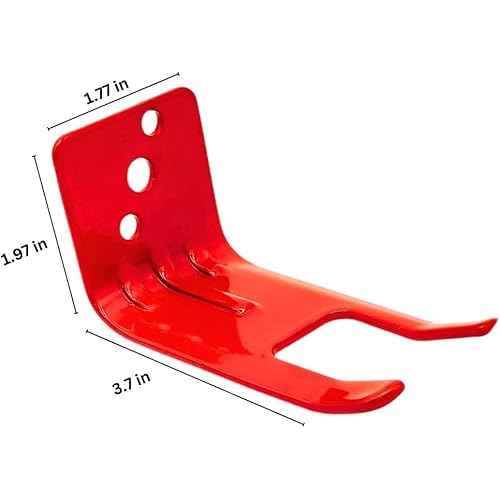 Fork Fire Extinguisher Mount, Wall Hook, Red, (2 Brackets)