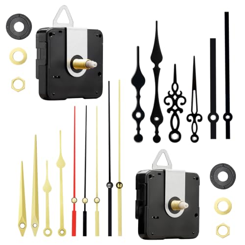 Seektik Clock Mechanism Replacement Kit with 5 Sets of Hands, Silent Quartz Movements 16mm & 23mm Shafts