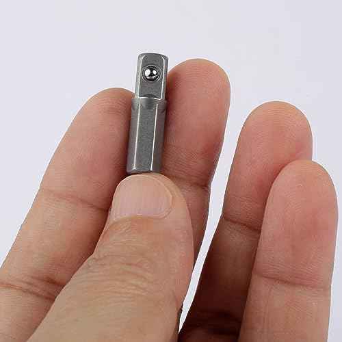 10PCS Replacement Part for M.C: Impact Socket Extension Adapter Converter Set - 1/4" Hex Shank to Square Drive 25mm | Chrome Vanadium Steel Tools for Power Drill, Driver Bit & Cordless Screwdriver