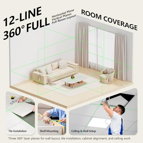 Ludotline L92 Green Laser Level with Tripod Set - 360° Self-Leveling Professional Construction Tool