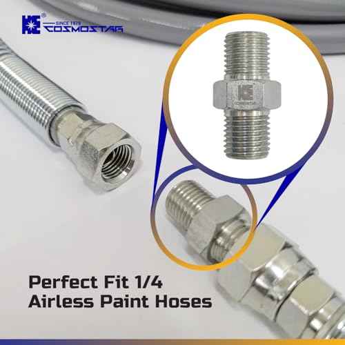 Cosmostar 1/4" x 1/4" Hose Fitting for Connecting 1/4" Airless Paint Hoses, Compatible with 243025-3 pcs(NGG0404S-3P)