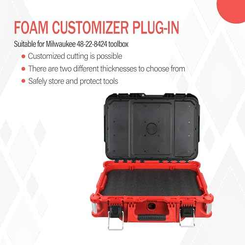 Foam Inserts Fits Milwau-kee Packout 48-22-8424 Drawer foam tool box inserts 2 pcs Black/Red