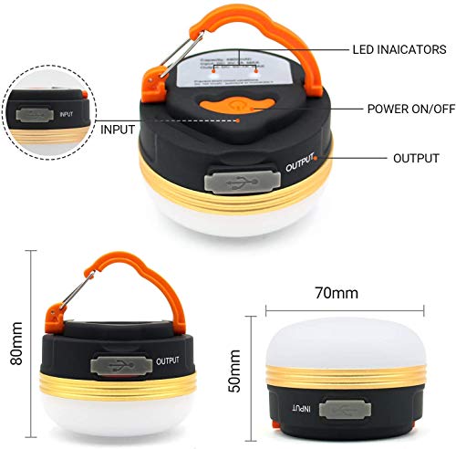 Censinda Rechargeable LED Camping Lantern - Portable Tent Light with Magnet Base, 3 Light Modes, 1800mAh Battery, 300LM - Variation 1