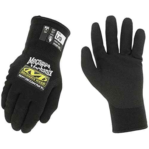 Mechanix Wear SpeedKnit Thermal S4DP05 Gloves - Winter Work Gloves for Protecting Hands in Cold Weather - Insulated - Touchscreen Capable - Water, Abrasion & Cut-Resistant - Large - Black