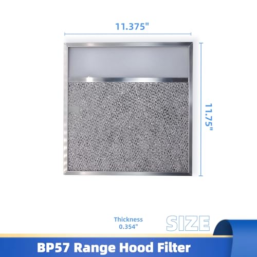 BP57 Range Hood Filter with Light Lens – 11 3/8 x 11 3/4 in, Aluminum Grease Filter