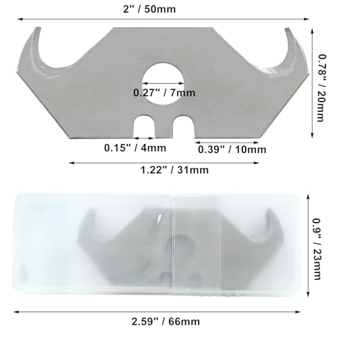 30 Pcs Utility Hook Blade, Carbon Steel Hook Razor Blades Curved Knife Blades for Cutting Carpets, Wallpaper, Roofing Materials with Storage Box