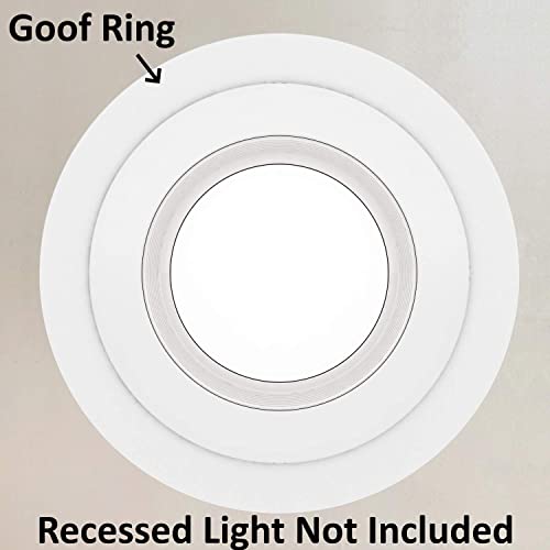 8 Pack Matte White Recessed Light Trim Rings for 6-Inch Can Fixtures, Outer Diameter 8 Inches