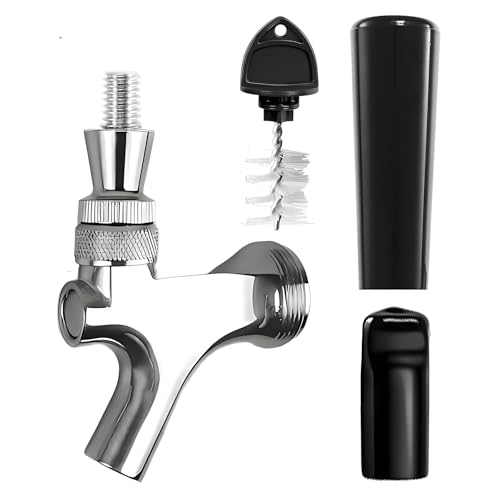 Reyroltay 304 Stainless Steel Beer Tap Kit with Handle, Spout Cover & Cleaning Brush - Variation 1